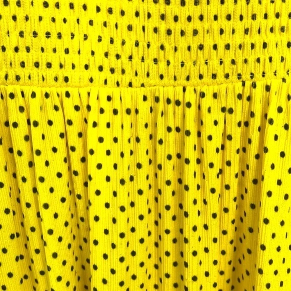 Zara - Yellow And Black Polka Dot Long Sleeve Maxi Dress Size Small